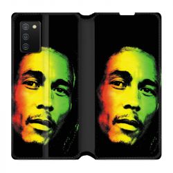 Housse cuir portefeuille Pour Samsung Galaxy A02S Bob Marley 2