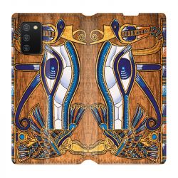 Housse cuir portefeuille Pour Samsung Galaxy A02S Egypte Papyrus
