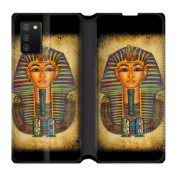 Housse cuir portefeuille Pour Samsung Galaxy A02S Egypte Pharaon