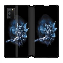 Housse cuir portefeuille Pour Samsung Galaxy A02S Fee Bleu