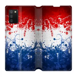 Housse cuir portefeuille Pour Samsung Galaxy A02S France Eclaboussure