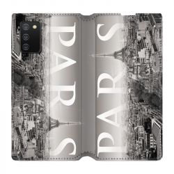 Housse cuir portefeuille Pour Samsung Galaxy A02S France Paris Vintage