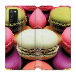 Housse cuir portefeuille Pour Samsung Galaxy A02S Macaron