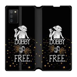 Housse cuir portefeuille Pour Samsung Galaxy A02S WB License Harry Potter Dobby Free N