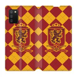 Housse cuir portefeuille Pour Samsung Galaxy A02S WB License Harry Potter Griffindor