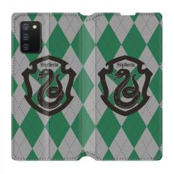 Housse cuir portefeuille Pour Samsung Galaxy A02S WB License Harry Potter Slytherin