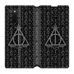 Housse cuir portefeuille Pour Samsung Galaxy A02S WB License Harry Potter Triangle noir