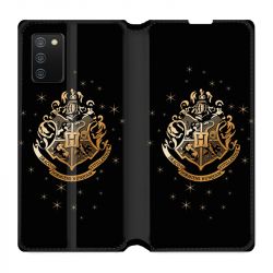 Housse cuir portefeuille Pour Samsung Galaxy A02S WB License Harry Potter Poudlard