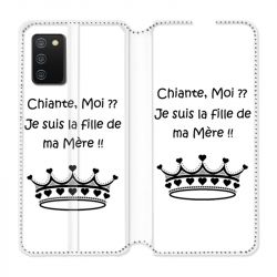 Housse cuir portefeuille Pour Samsung Galaxy A02S Humour Moi Chiante
