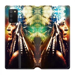 Housse cuir portefeuille Pour Samsung Galaxy A02S Indien