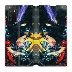 Housse cuir portefeuille Pour Samsung Galaxy A02S Manga Boruto Eclair