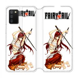 Housse cuir portefeuille Pour Samsung Galaxy A02S Manga Fairy Tail Erza