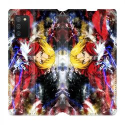 Housse cuir portefeuille Pour Samsung Galaxy A02S Manga Fullmetal Alchemist Color