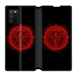 Housse cuir portefeuille Pour Samsung Galaxy A02S Manga Fullmetal Alchemist Logo