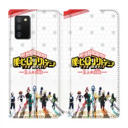 Housse cuir portefeuille Pour Samsung Galaxy A02S Manga My Hero Academia Blanc
