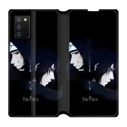 Housse cuir portefeuille Pour Samsung Galaxy A02S Manga Naruto Sasuke Itachi
