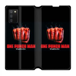 Housse cuir portefeuille Pour Samsung Galaxy A02S Manga One Punch Man Poing