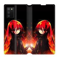 Housse cuir portefeuille Pour Samsung Galaxy A02S Manga Shana