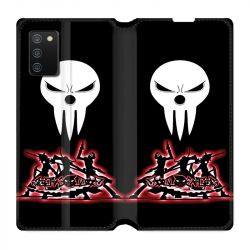 Housse cuir portefeuille Pour Samsung Galaxy A02S Manga Soul Eater Noir