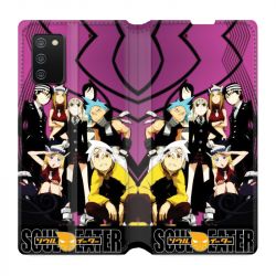 Housse cuir portefeuille Pour Samsung Galaxy A02S Manga Soul Eater Violet