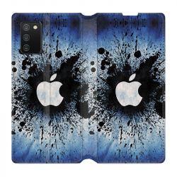 Housse cuir portefeuille Pour Samsung Galaxy A02S Pomme Eclaboussure