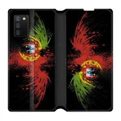 Housse cuir portefeuille Pour Samsung Galaxy A02S Portugal Aigle