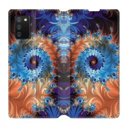 Housse cuir portefeuille Pour Samsung Galaxy A02S Psychedelic Spirale