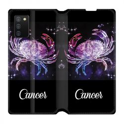 Housse cuir portefeuille Pour Samsung Galaxy A02S Signe Zodiaque 2 Cancer