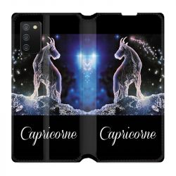 Housse cuir portefeuille Pour Samsung Galaxy A02S Signe Zodiaque 2 Capricorne