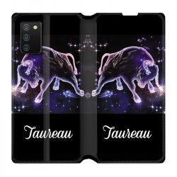 Housse cuir portefeuille Pour Samsung Galaxy A02S Signe Zodiaque 2 Taureau