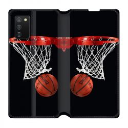 Housse cuir portefeuille Pour Samsung Galaxy A02S Panier Basket