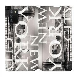 Housse cuir portefeuille Pour Samsung Galaxy A02S Amerique USA New York