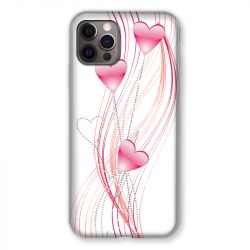 Coque Pour Iphone 13 (6.1) Coeur Rose Montant sur Blanc