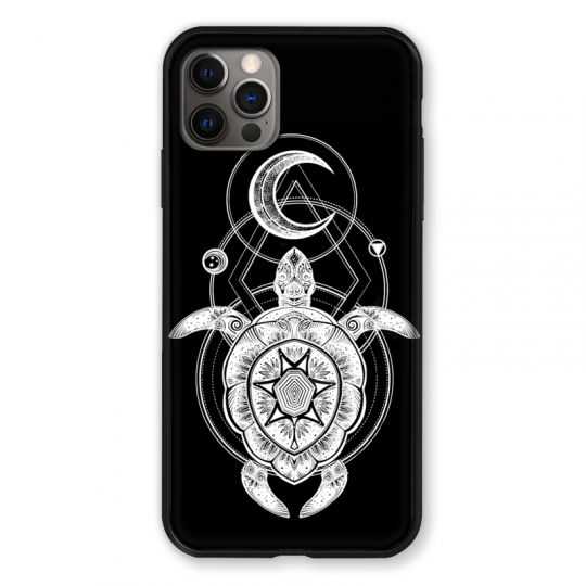 Coque Pour Iphone 13 (6.1) Animaux Maori Tortue Noir