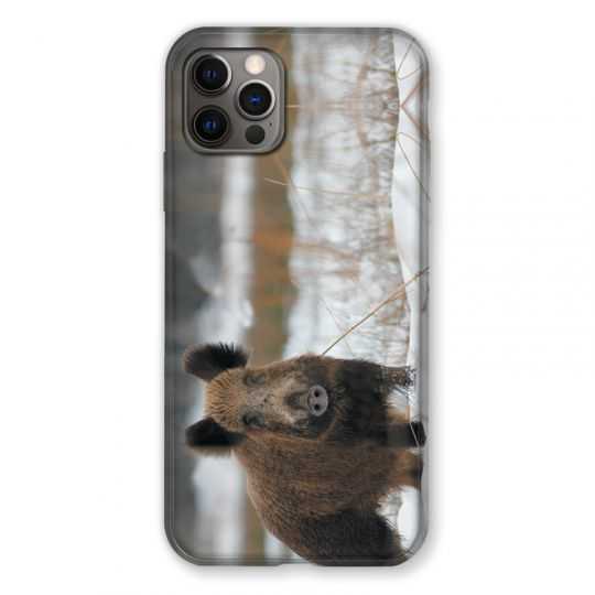 Coque Pour Iphone 13 (6.1) Chasse Sanglier Neige