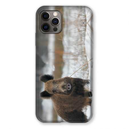 Coque Pour Iphone 13 (6.1) Chasse Sanglier Neige