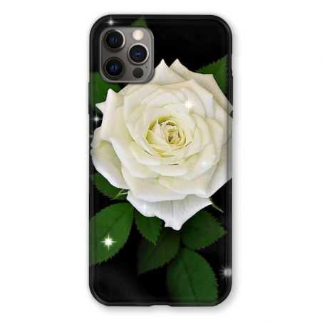 Coque Pour Iphone 13 (6.1) Fleur Rose Blanche