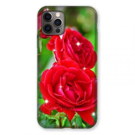 Coque Pour Iphone 13 (6.1) Fleur Rose Rouge