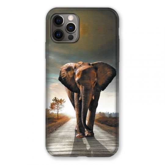 Coque Pour Iphone 13 (6.1) Savane Elephant Route