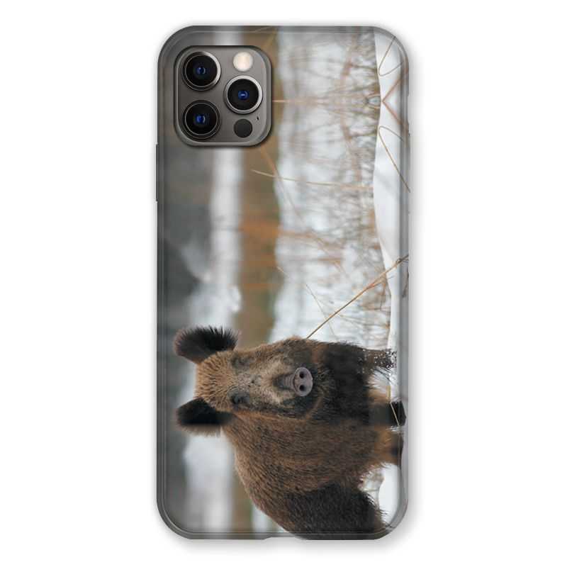 Coque Pour Iphone 13 MINI (5.4) Chasse Sanglier Neige