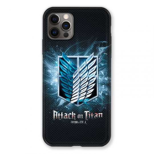 Coque Pour Iphone 13 MINI (5.4) Manga Attaque Titans Noir