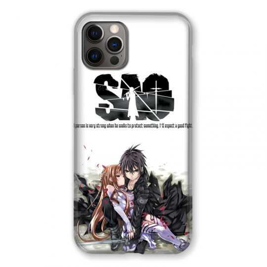 Coque Pour Iphone 13 MINI (5.4) Manga SAO sword Art Online Blanc