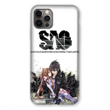 Coque Pour Iphone 13 MINI (5.4) Manga SAO sword Art Online Blanc