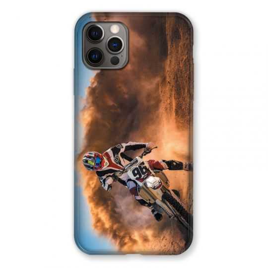 Coque Pour Iphone 13 MINI (5.4) Moto Cross Blanc