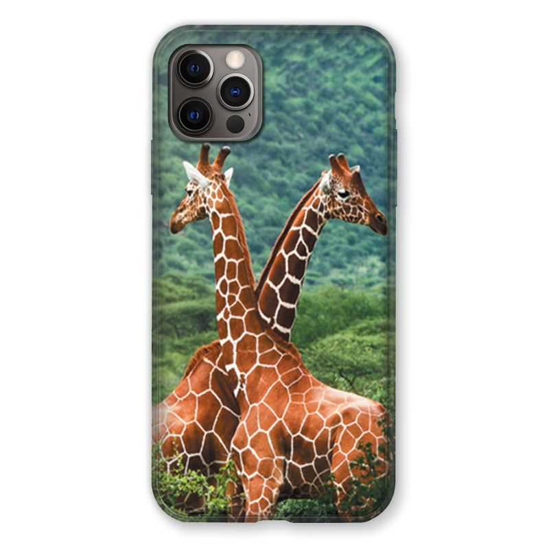 Coque Pour Iphone 13 MINI (5.4) Savane Girafe Duo