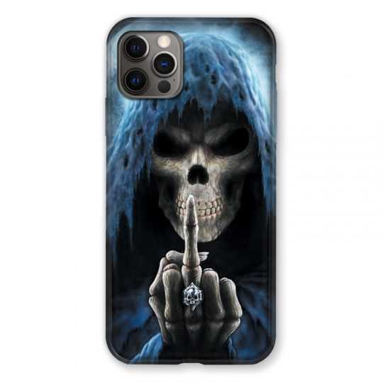 Coque Pour Iphone 13 MINI (5.4) Tete de Mort Doigt