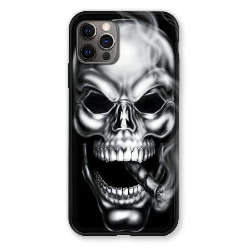 Coque Pour Iphone 13 PRO Tete de Mort Fume
