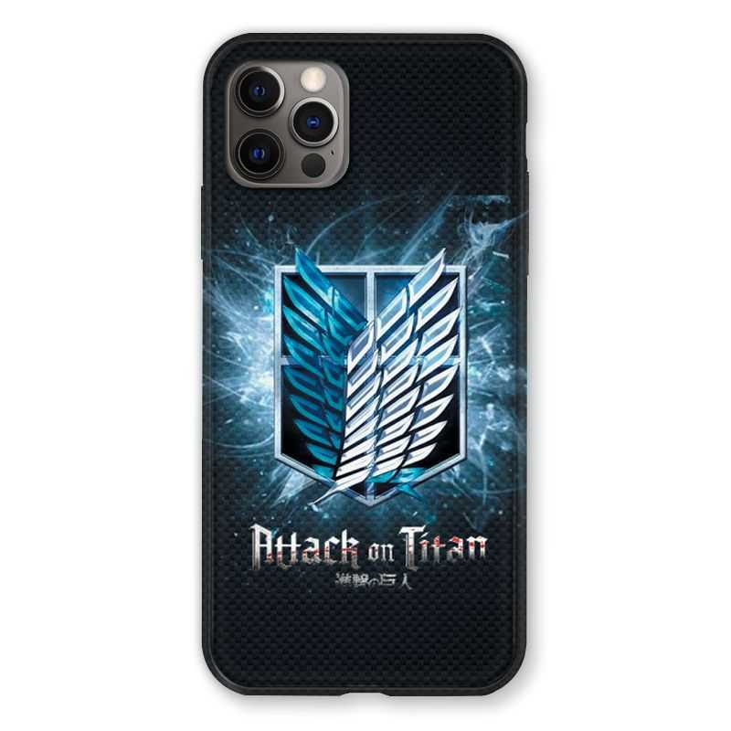 Coque Pour Iphone 13 PRO Manga Attaque Titans Noir