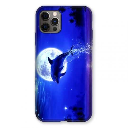 Coque Pour Iphone 13 PRO Dauphin Lune