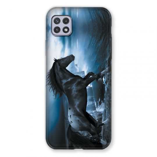 Coque Pour Samsung Galaxy A22 5G Cheval Noir